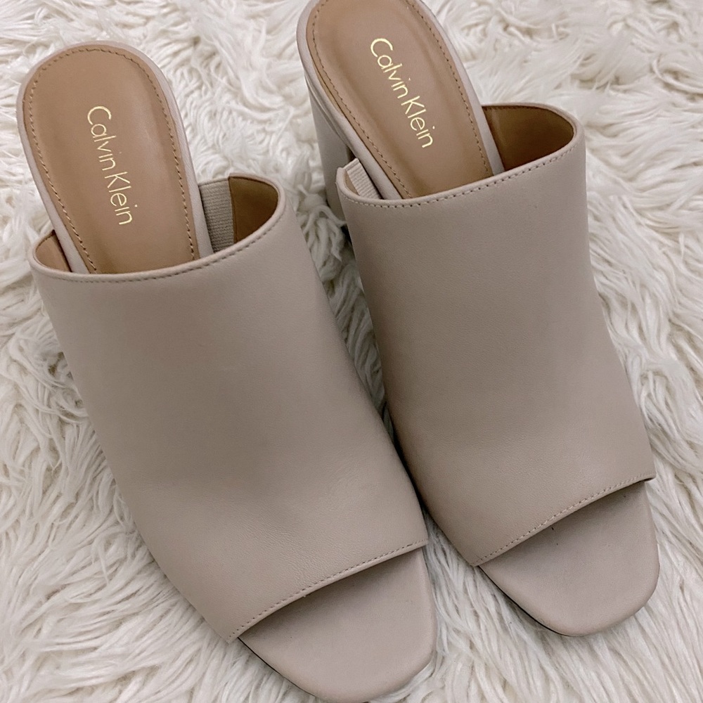 Peep-Toe Mules by Calvin Klein